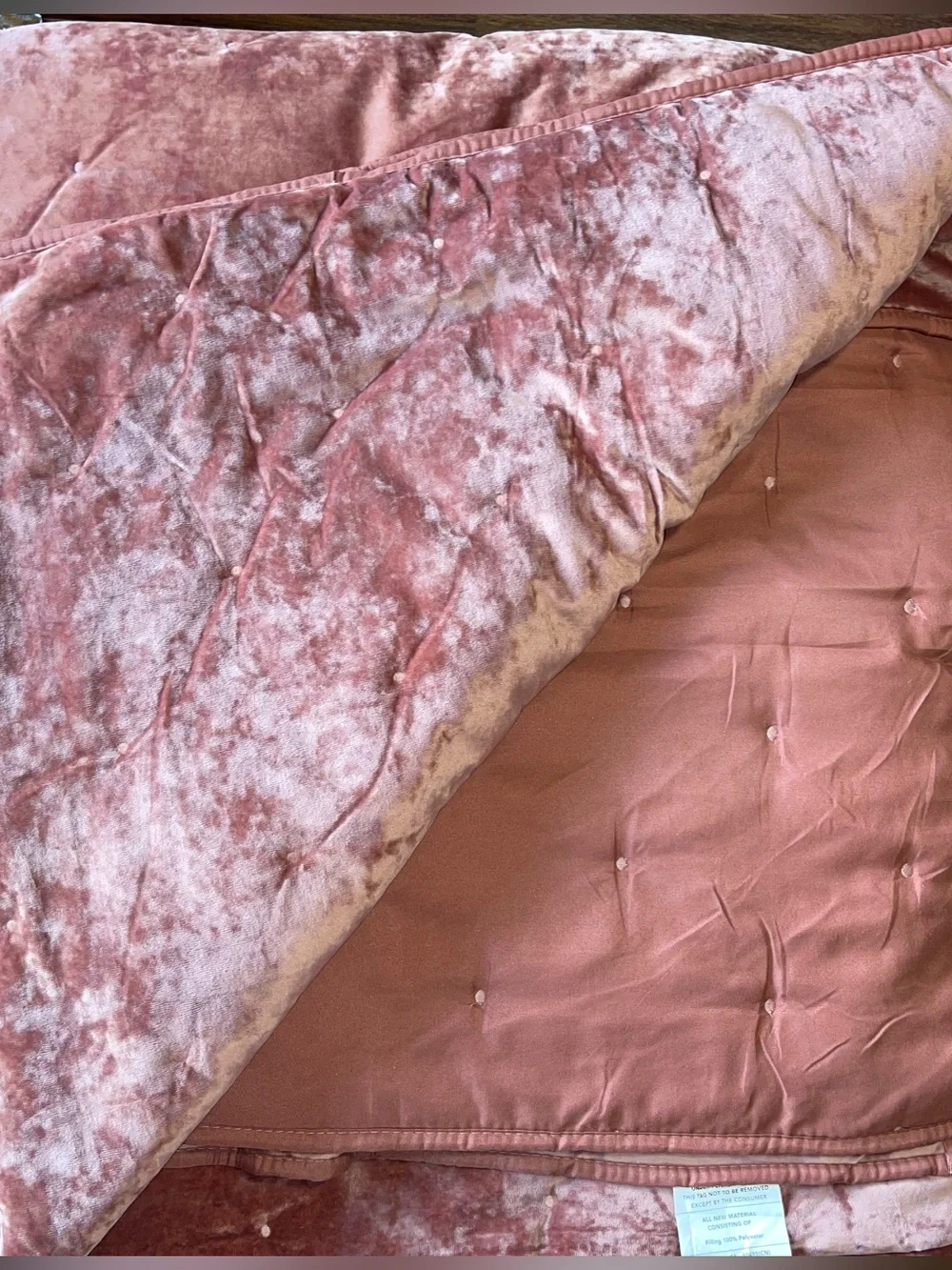 Plush Velvet Tufted Comforter - Dusty Rose
